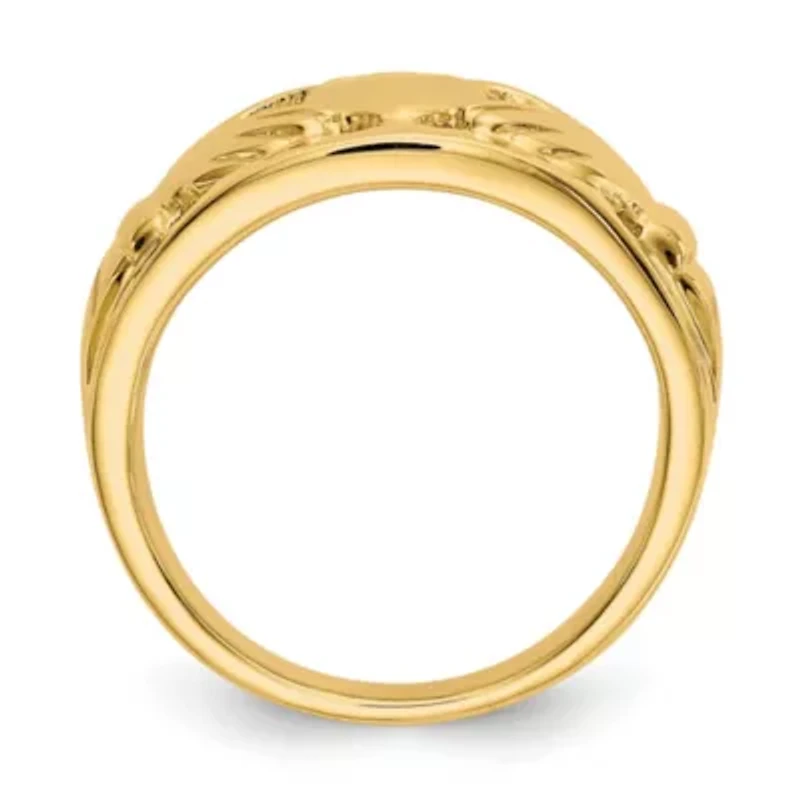 14K Yellow Gold Polished Ladies Claddagh Ring
