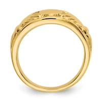 14K Yellow Gold Polished Ladies Claddagh Ring