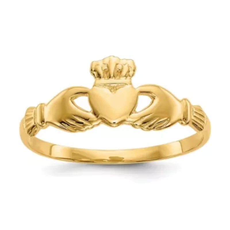 14K Yellow Gold Claddagh Ring