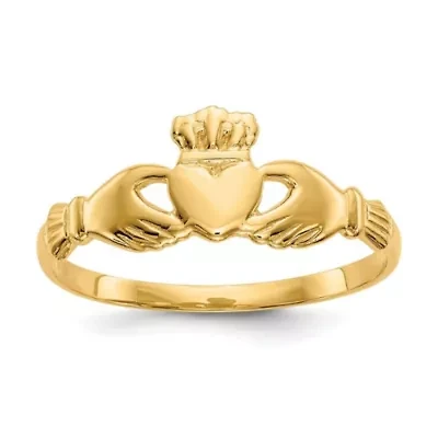 14K Yellow Gold Claddagh Ring