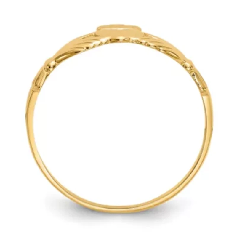 14K Yellow Gold Claddagh Ring