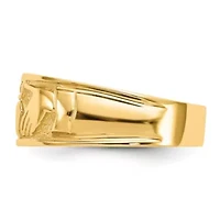 14K Yellow Gold Polished Claddagh Band