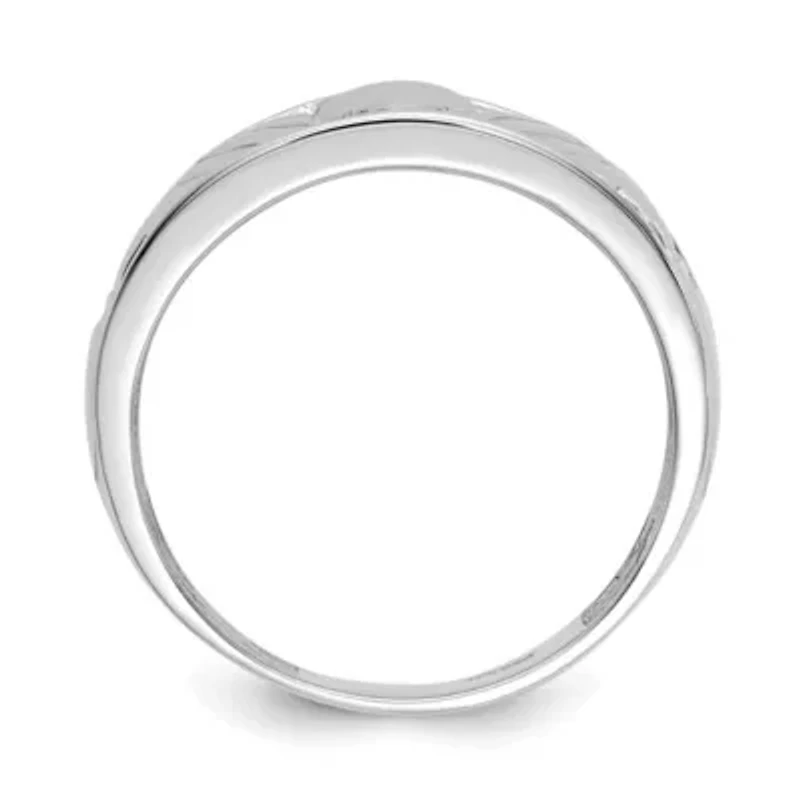 14K White Gold Men's Claddagh Band