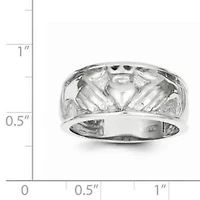 14K White Gold Men's Claddagh Band
