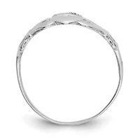 14K White Gold Polished Claddagh Ring