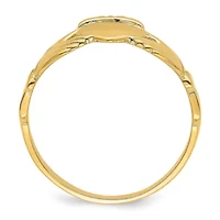 14K Yellow Gold Polished Claddagh Ring