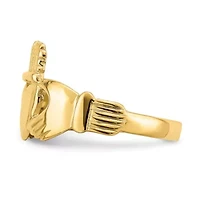 14K Yellow Gold Polished Claddagh Ring