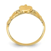 14K Yellow Gold Polished Claddagh Ring