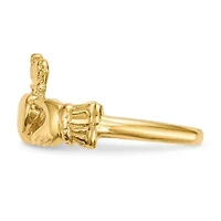 14K Yellow Gold Polished Claddagh Ring