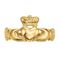 14K Yellow Gold Polished Claddagh Ring