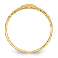 14K Yellow Gold Polished Ladies Claddagh Ring
