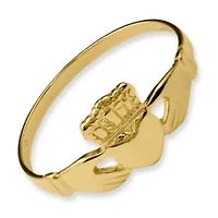 14K Yellow Gold Polished Ladies Claddagh Ring