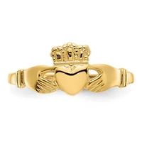 14K Yellow Gold Polished Ladies Claddagh Ring