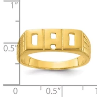 Sterling Silver Gold-tone Polished DAD Ring