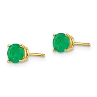 7/8 ct. t.w. Emerald Earrings in 14K Gold