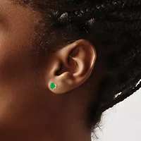 7/8 ct. t.w. Emerald Earrings in 14K Gold