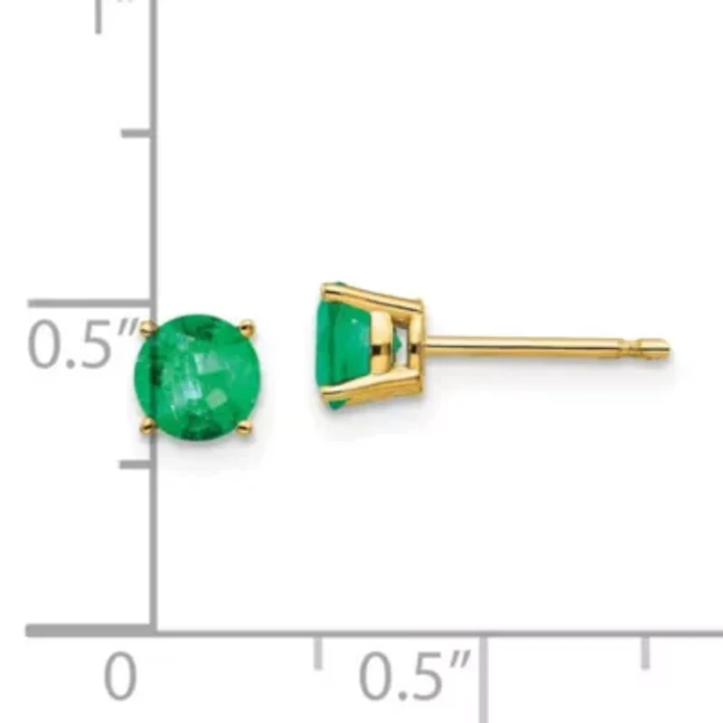 7/8 ct. t.w. Emerald Earrings in 14K Gold