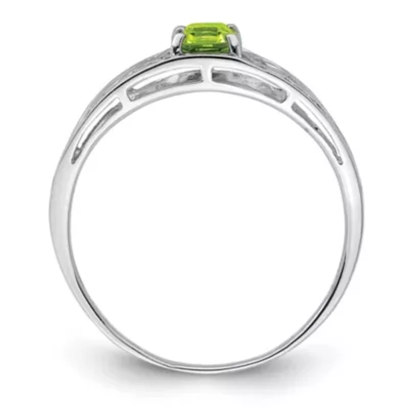 1/2 ct. t.w. Peridot Ring Rhodium-plated Sterling Silver