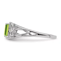 1/2 ct. t.w. Peridot Ring Rhodium-plated Sterling Silver