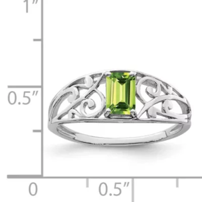 1/2 ct. t.w. Peridot Ring Rhodium-plated Sterling Silver