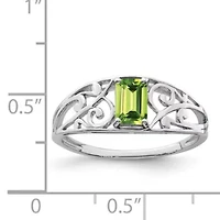 1/2 ct. t.w. Peridot Ring Rhodium-plated Sterling Silver