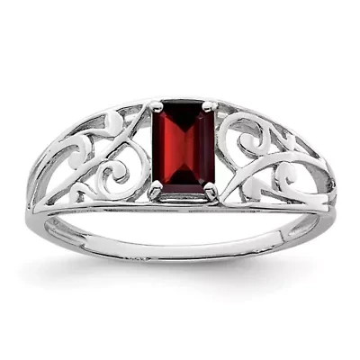 5/8 ct. t.w. Garnet Ring Rhodium-plated Sterling Silver