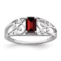 5/8 ct. t.w. Garnet Ring Rhodium-plated Sterling Silver