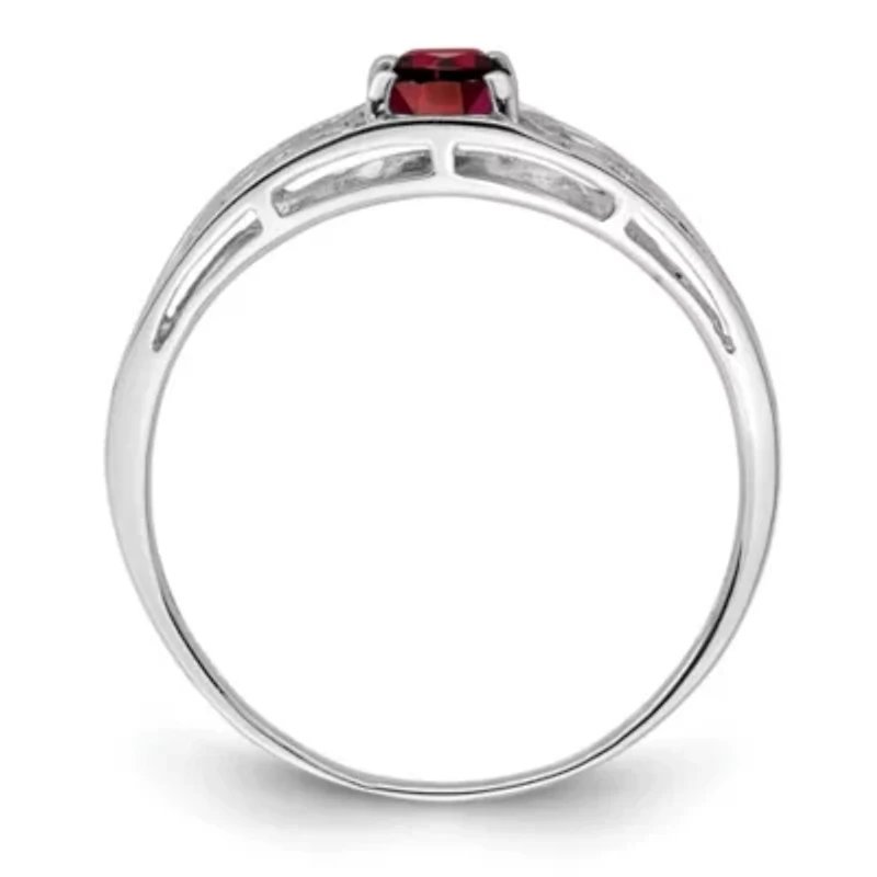 5/8 ct. t.w. Garnet Ring Rhodium-plated Sterling Silver