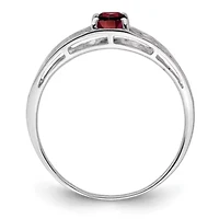 5/8 ct. t.w. Garnet Ring Rhodium-plated Sterling Silver