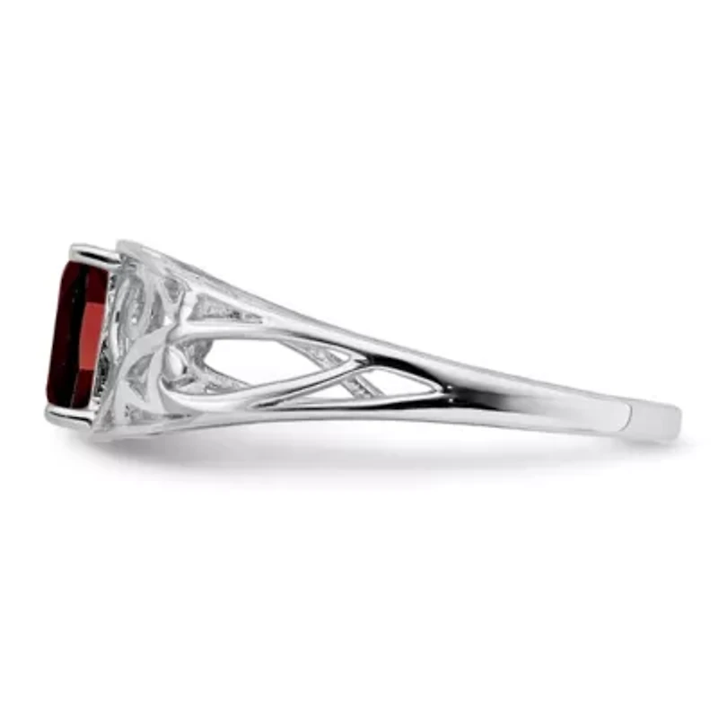 5/8 ct. t.w. Garnet Ring Rhodium-plated Sterling Silver