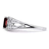 5/8 ct. t.w. Garnet Ring Rhodium-plated Sterling Silver