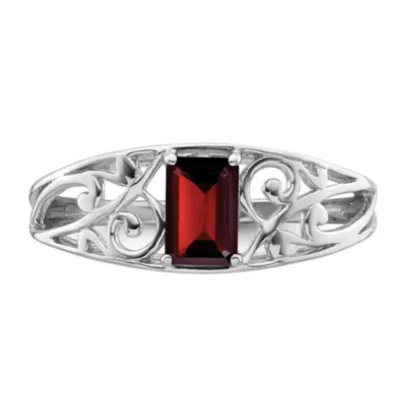 5/8 ct. t.w. Garnet Ring Rhodium-plated Sterling Silver