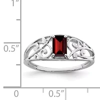 5/8 ct. t.w. Garnet Ring Rhodium-plated Sterling Silver