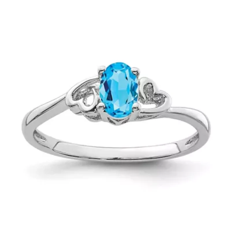 1/2 ct. t.w. Light Swiss Blue Topaz Ring Rhodium-plated Sterling Silver