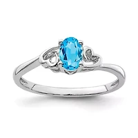 1/2 ct. t.w. Light Swiss Blue Topaz Ring Rhodium-plated Sterling Silver