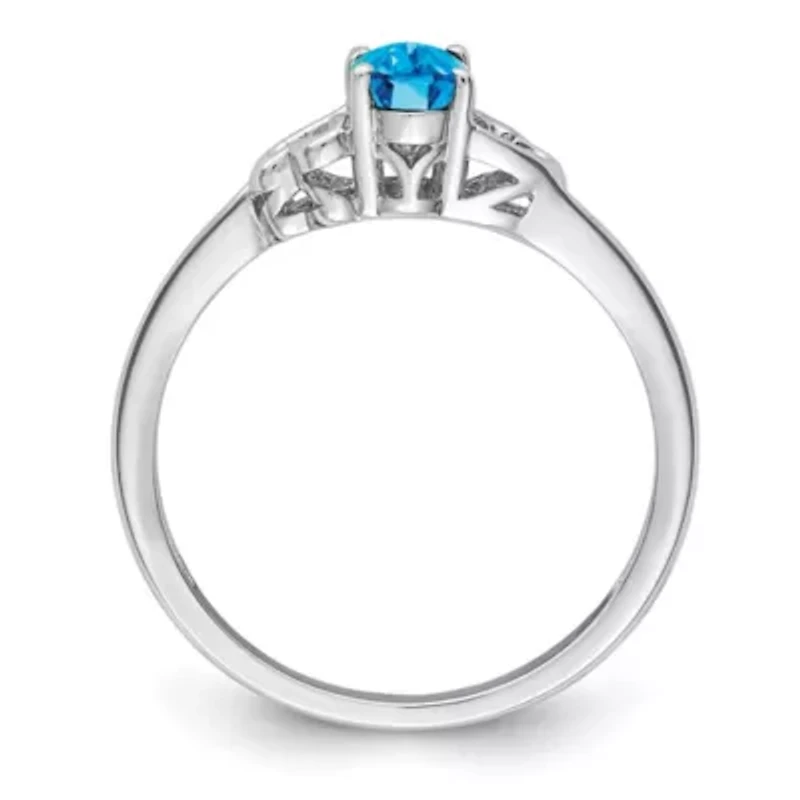 1/2 ct. t.w. Light Swiss Blue Topaz Ring Rhodium-plated Sterling Silver