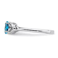 1/2 ct. t.w. Light Swiss Blue Topaz Ring Rhodium-plated Sterling Silver