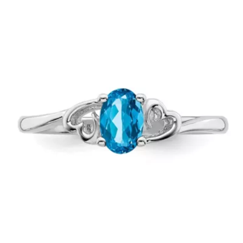 1/2 ct. t.w. Light Swiss Blue Topaz Ring Rhodium-plated Sterling Silver