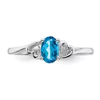 1/2 ct. t.w. Light Swiss Blue Topaz Ring Rhodium-plated Sterling Silver