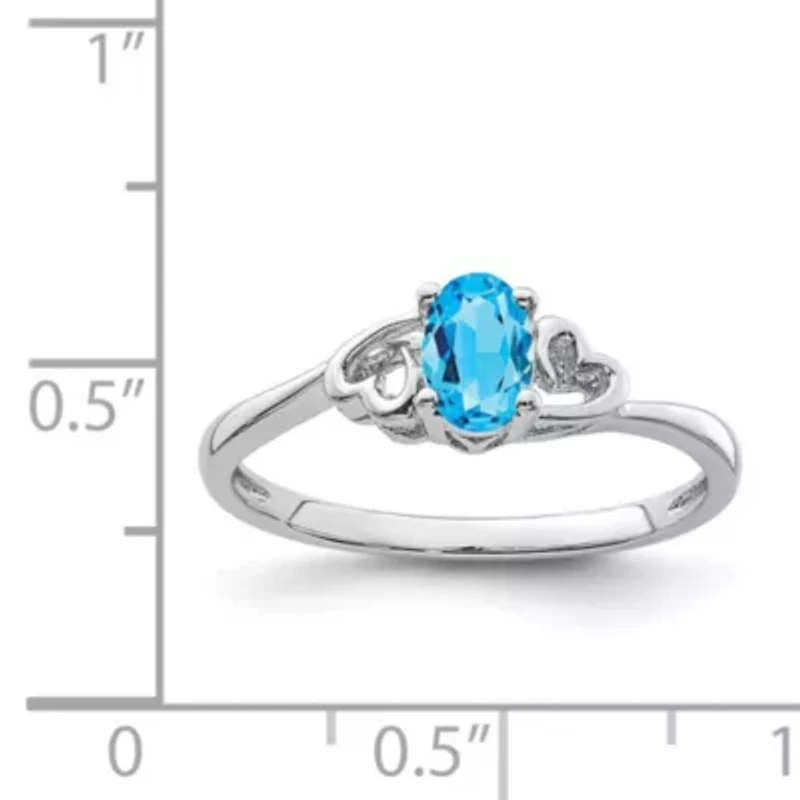1/2 ct. t.w. Light Swiss Blue Topaz Ring Rhodium-plated Sterling Silver