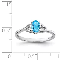 1/2 ct. t.w. Light Swiss Blue Topaz Ring Rhodium-plated Sterling Silver