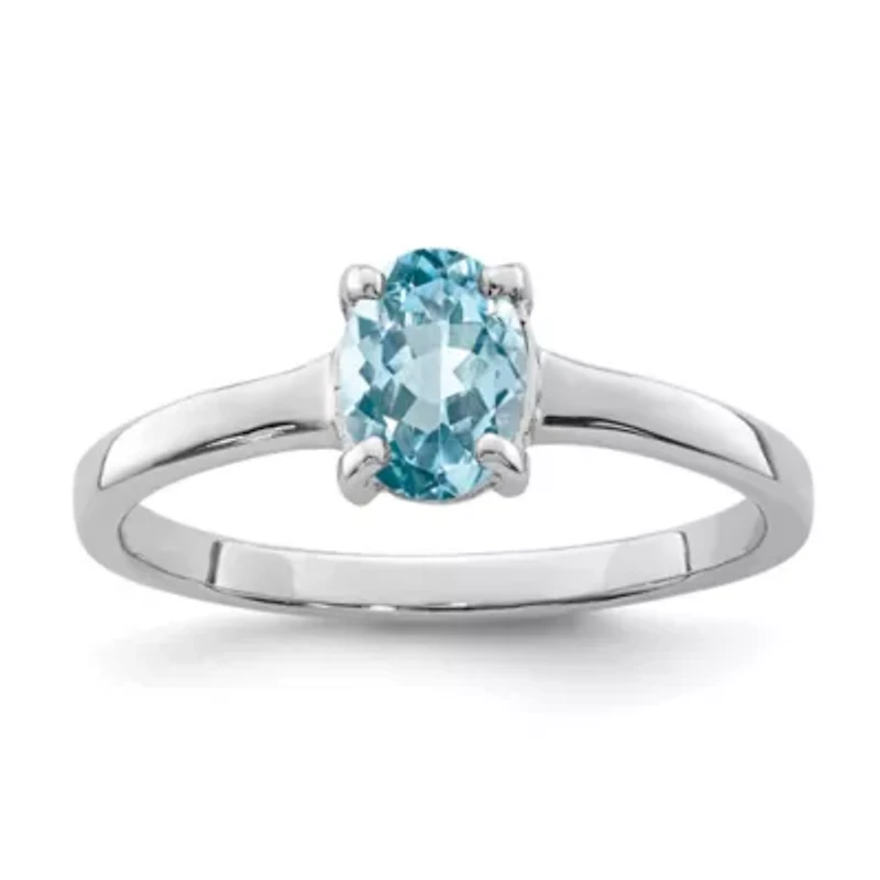 1.92 ct. t.w. Light Swiss Blue Topaz Ring Rhodium-plated Sterling Silver
