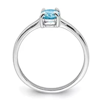 1.92 ct. t.w. Light Swiss Blue Topaz Ring Rhodium-plated Sterling Silver