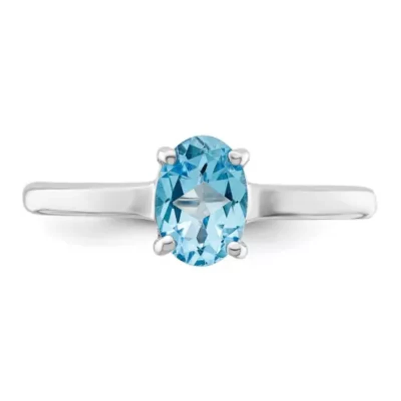 1.92 ct. t.w. Light Swiss Blue Topaz Ring Rhodium-plated Sterling Silver