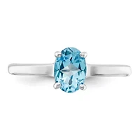 1.92 ct. t.w. Light Swiss Blue Topaz Ring Rhodium-plated Sterling Silver