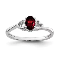 5/8 ct. t.w. Garnet Ring Rhodium-plated Sterling Silver