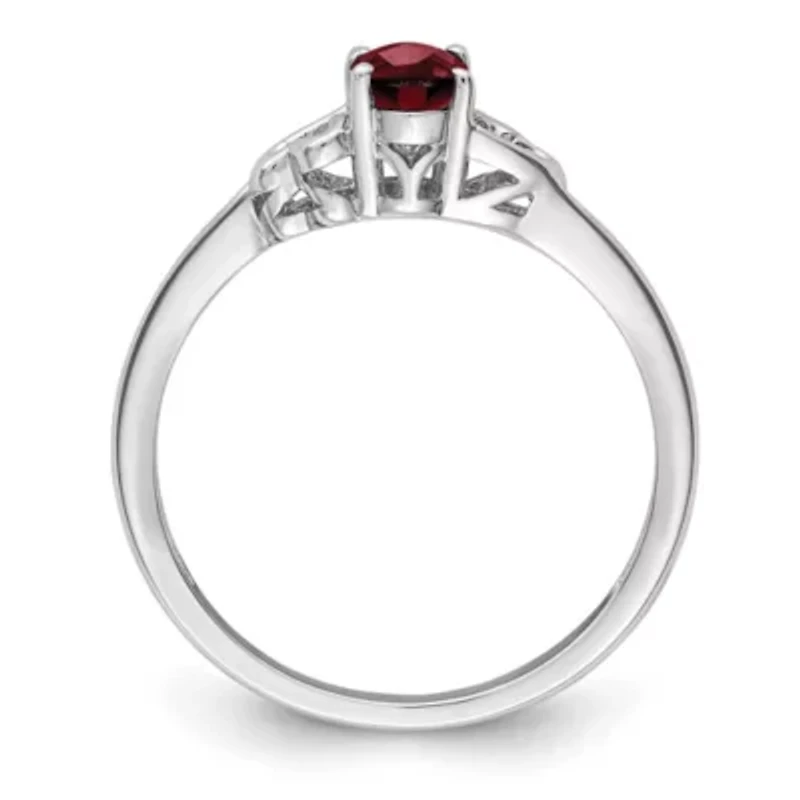 5/8 ct. t.w. Garnet Ring Rhodium-plated Sterling Silver