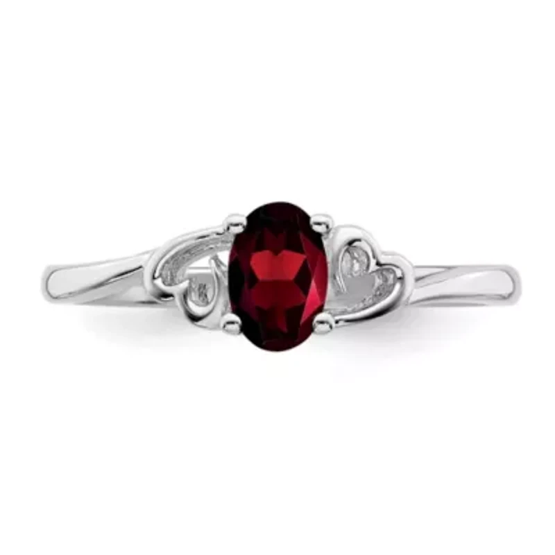 5/8 ct. t.w. Garnet Ring Rhodium-plated Sterling Silver