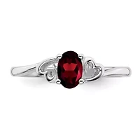 5/8 ct. t.w. Garnet Ring Rhodium-plated Sterling Silver