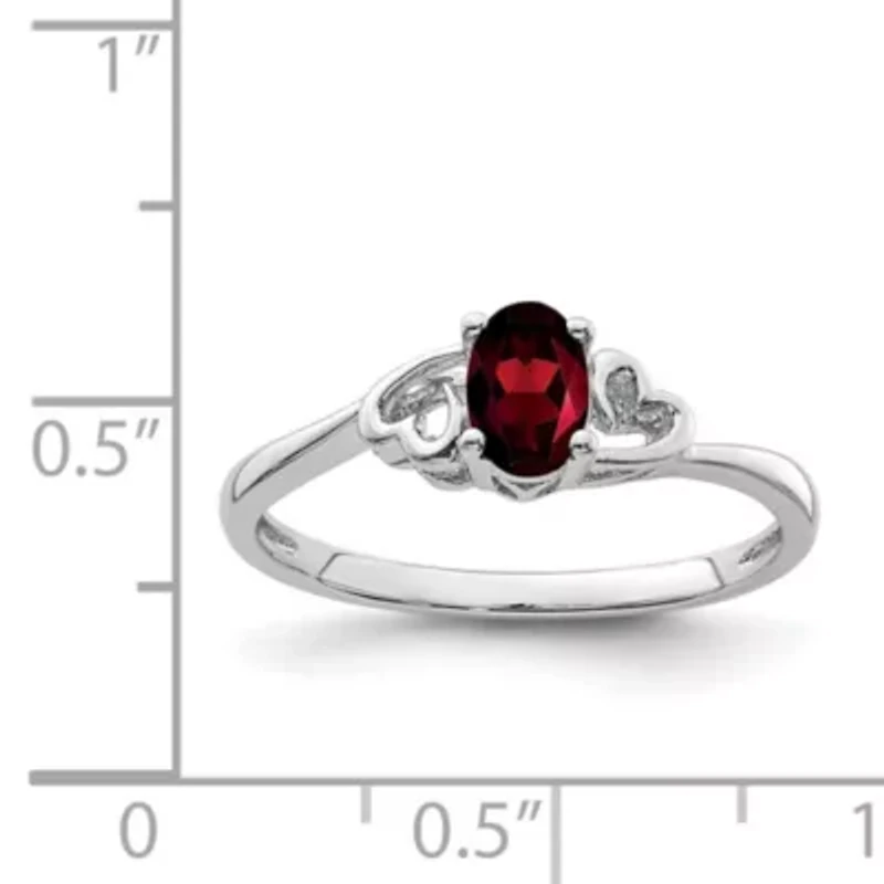 5/8 ct. t.w. Garnet Ring Rhodium-plated Sterling Silver